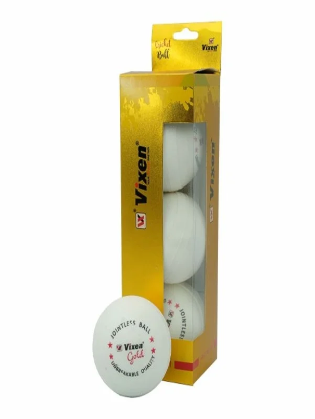 Vixen Plastic Unbreakable Cricket Ball White – Pack of 3 Standard Size