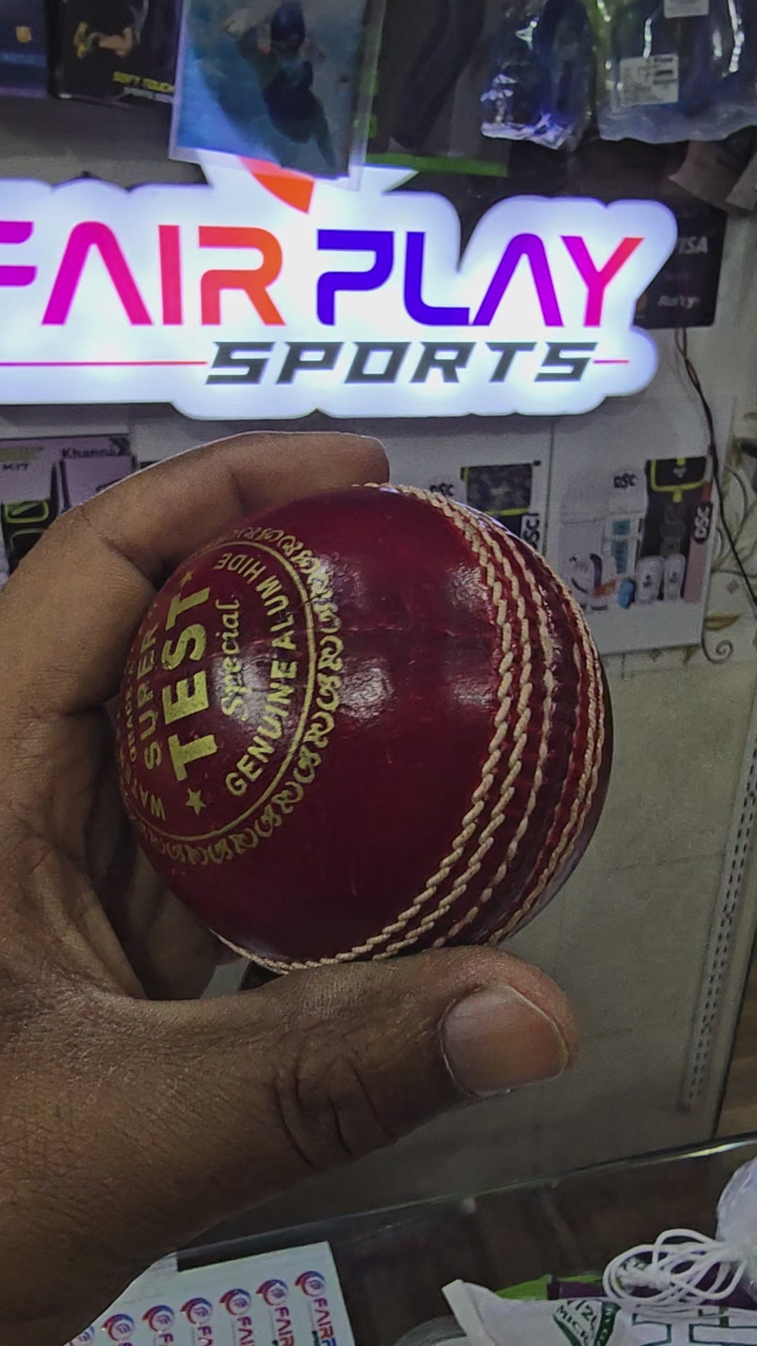 TEST GRADE A LEATHER BALL | 4 PIECE BALL | 35 OVER | RED
